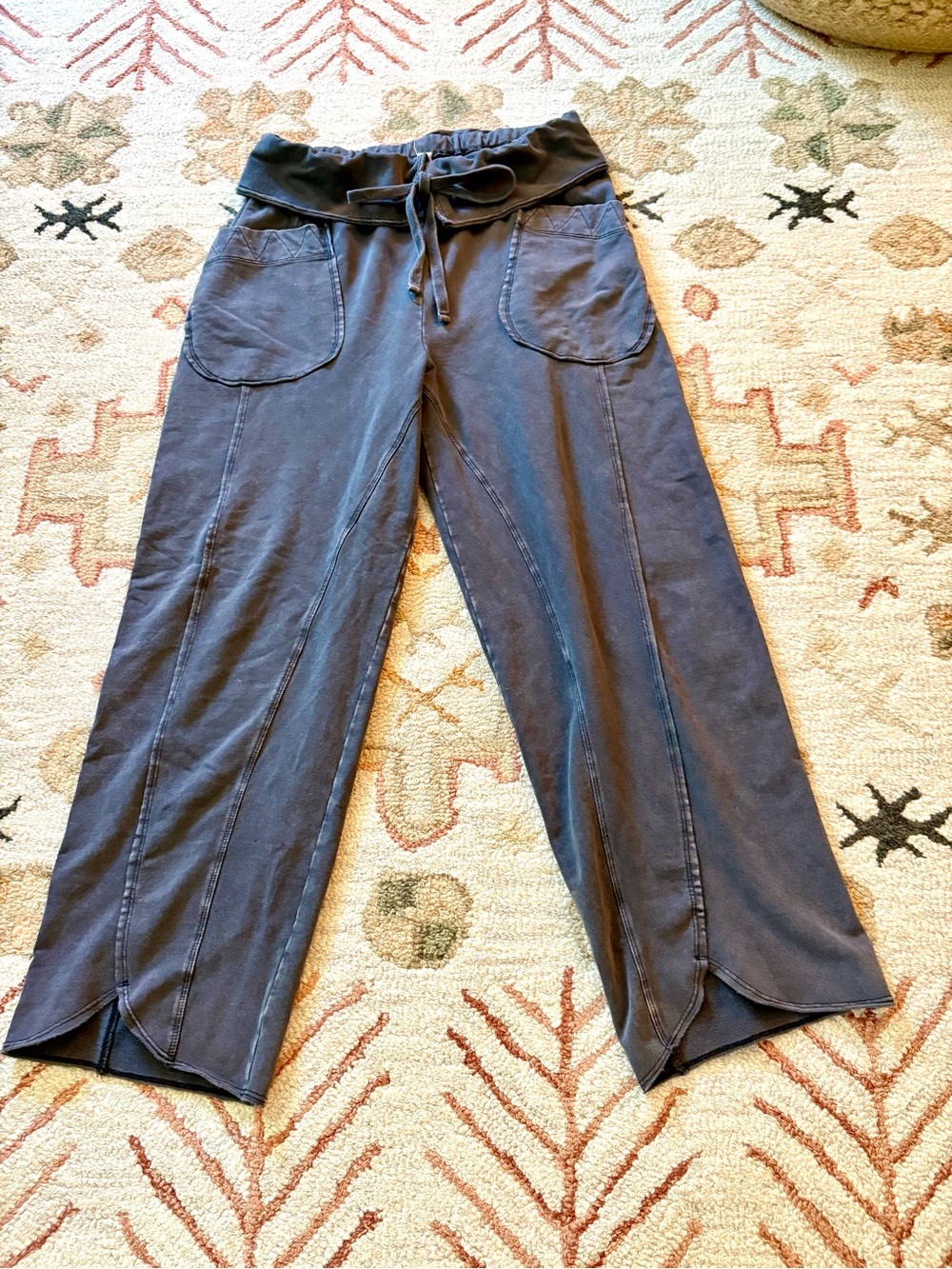 Daily Practice by Anthropologie Fold-over Waistband Pants gray XS - Picture 2 of 11